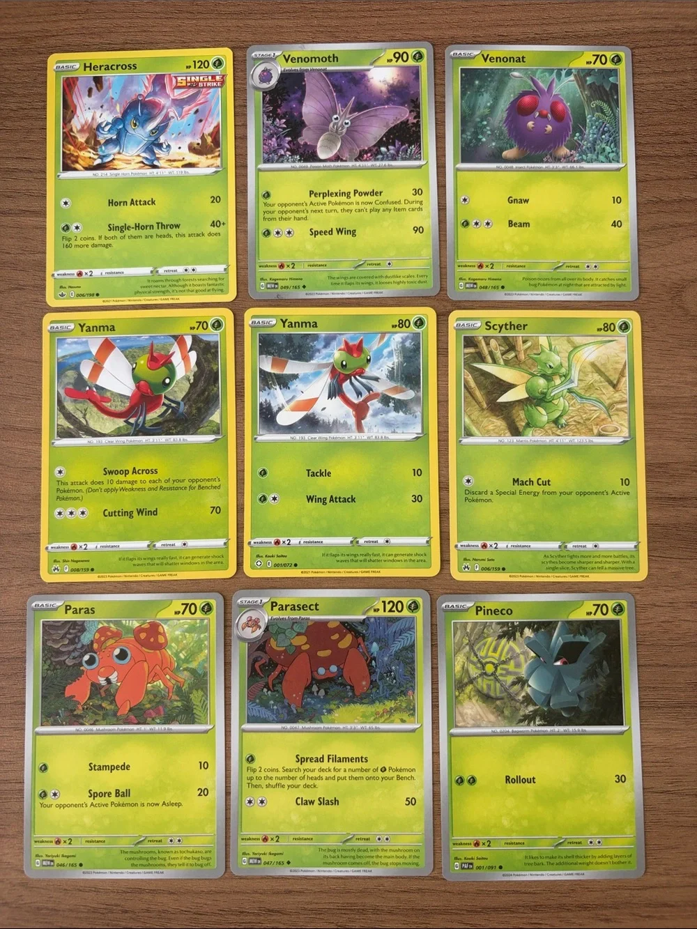 🐛 Bug Pokémon Card Lot | Scyther Heracross Paras Venonat ✨5/$25✨